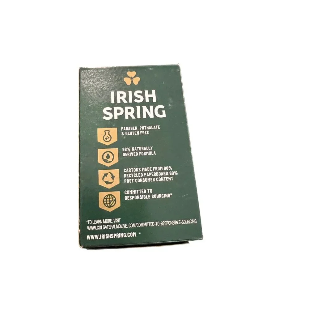 Irish Spring Original Clean Deodorant Soap Bar 4.5 Oz With Flaxseed Oil